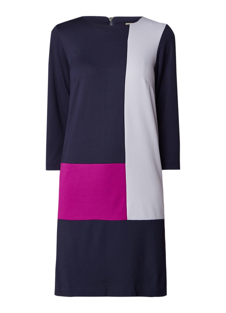 Phase Eight Cindy midi-jurk met colour blocking donkerblauw