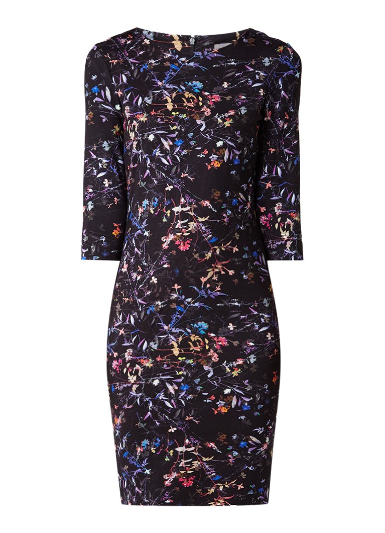 Phase Eight Midnight Garden neopreen midi-jurk met bloemendessin multicolor