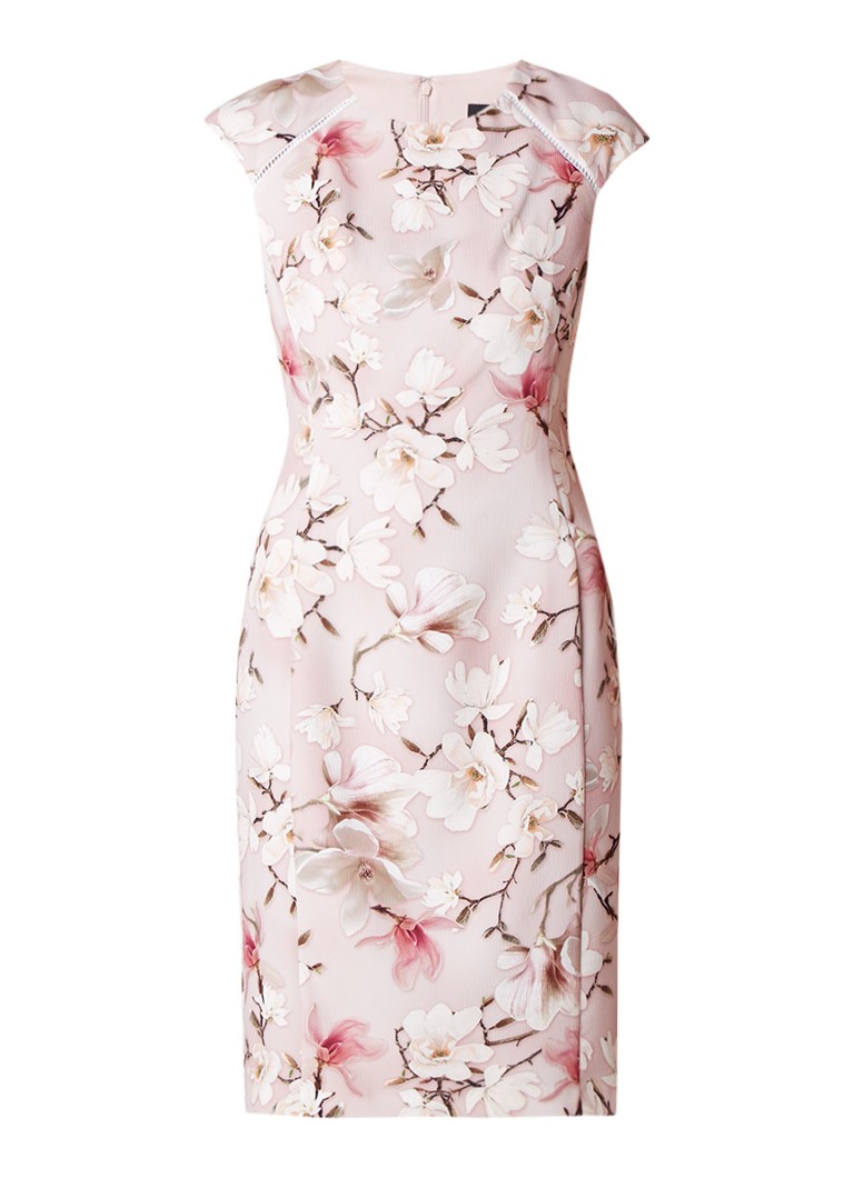 Phase Eight Odette mouwloze midi-jurk met bloemendessin roze