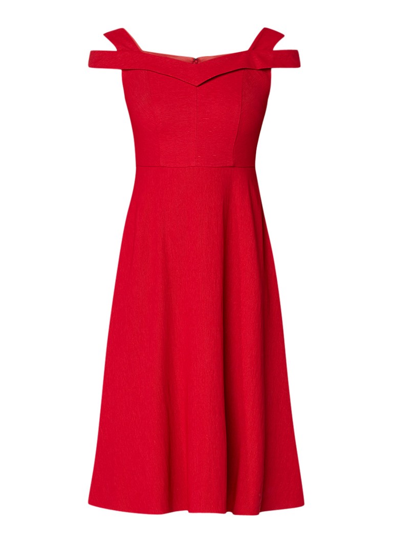 Phase Eight Gillenia A-lijn jurk met cold shoulder rood