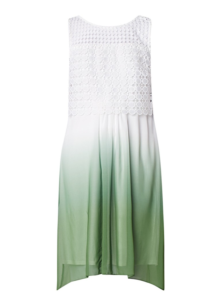 Phase Eight Dorothy midi-jurk met broderie en ombré effect groen