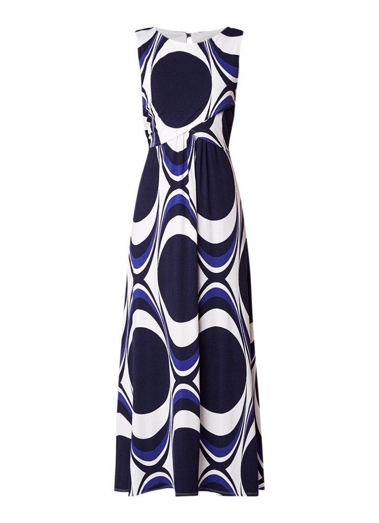 Phase Eight Circles maxi jurk van jersey met grafisch dessin blauw