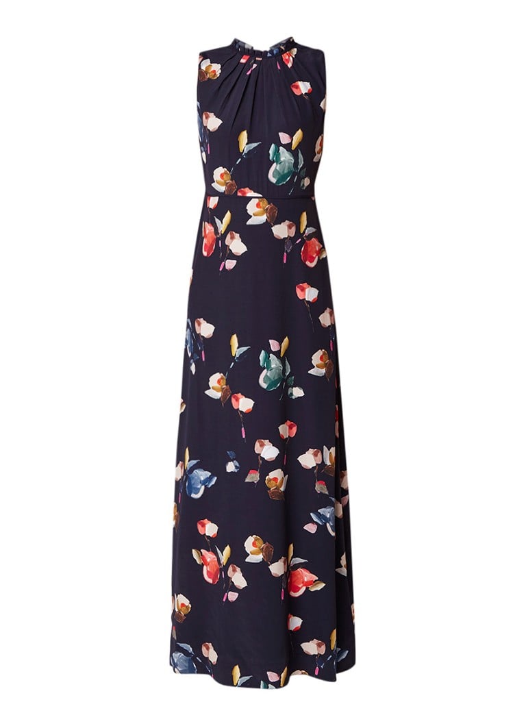 Phase Eight Berdina maxi-jurk met abstract bloemendessin donkerblauw