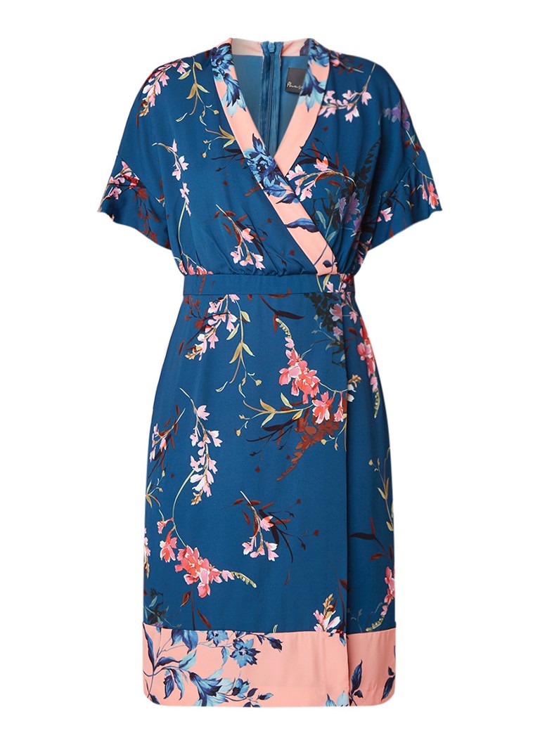 Phase Eight Dianah midi-jurk van crêpe met omslag en kimono look petrol