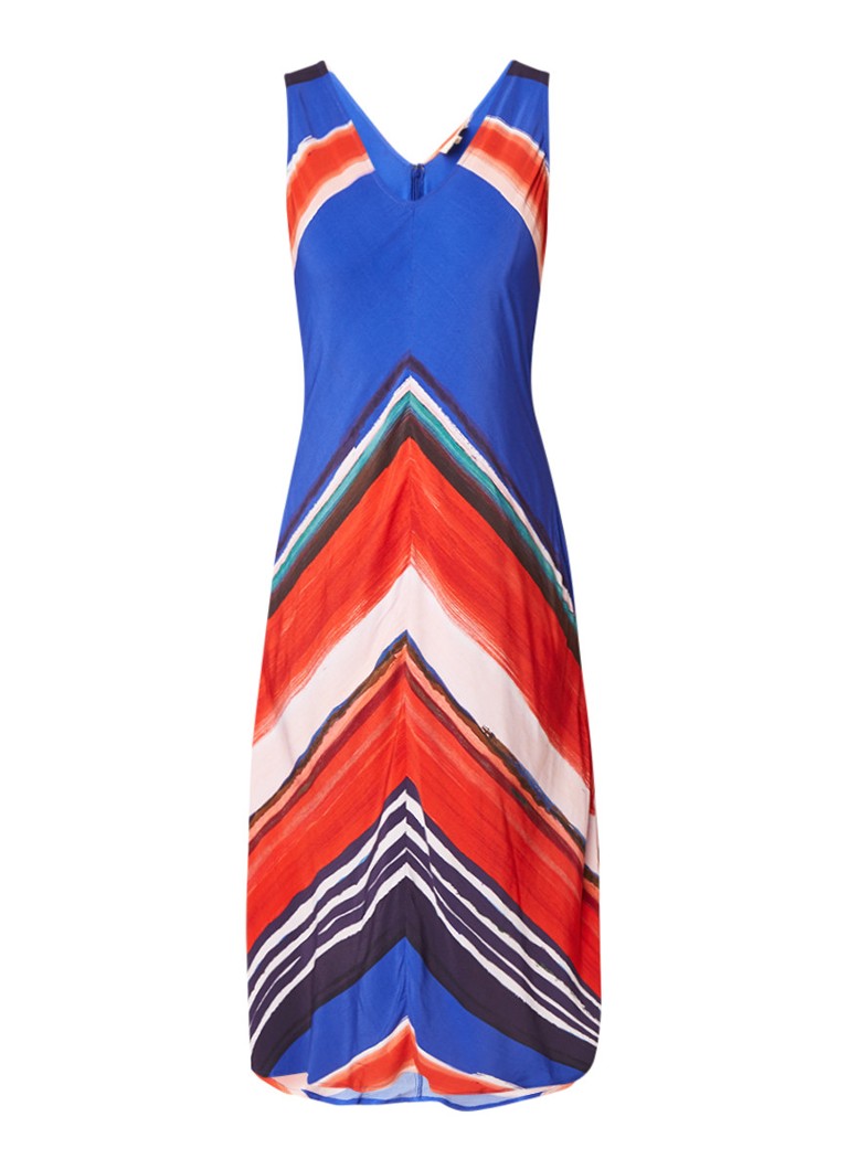 Phase Eight Cersi A-lijn jurk met steekzak en print royalblauw