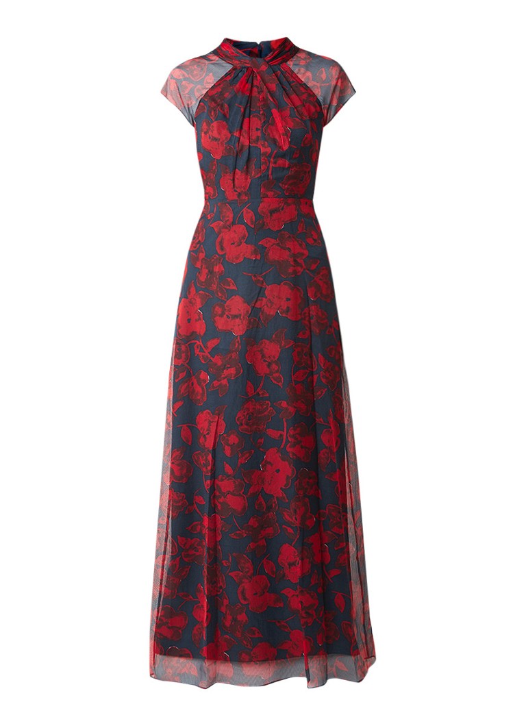 Phase Eight Fredrica maxi-jurk met bloemendessin rood