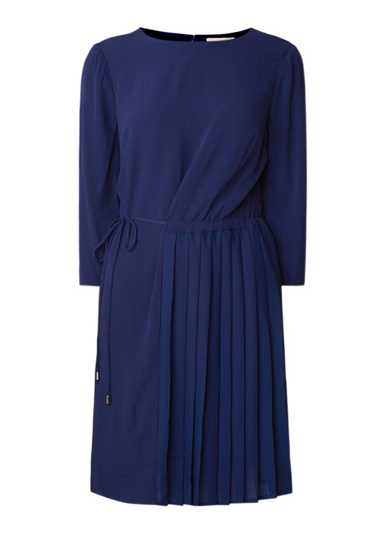 Phase Eight Michelle midi-jurk van crÃªpe met plissÃ©-detail donkerblauw