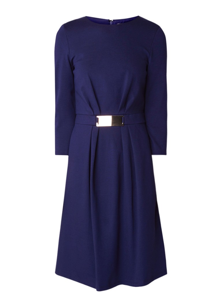 Phase Eight Parisa Ponte midi-jurk van stretchjersey met gesp detail donkerblauw