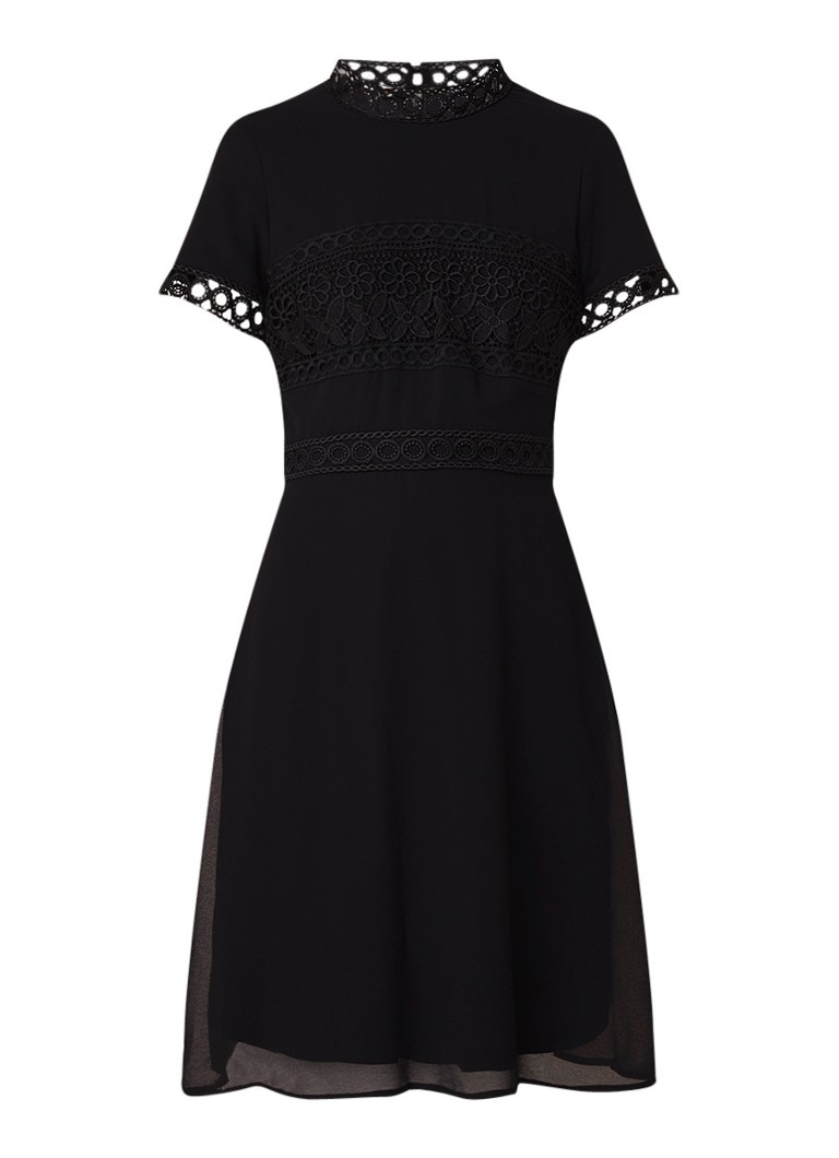 Phase Eight Ivanna midi-jurk met details van guipure kant zwart