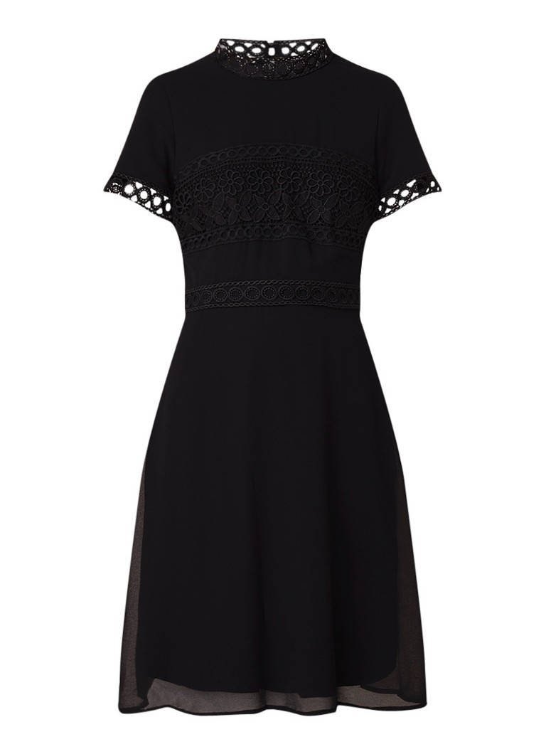 Phase Eight Ivanna midi-jurk met details van guipure kant zwart