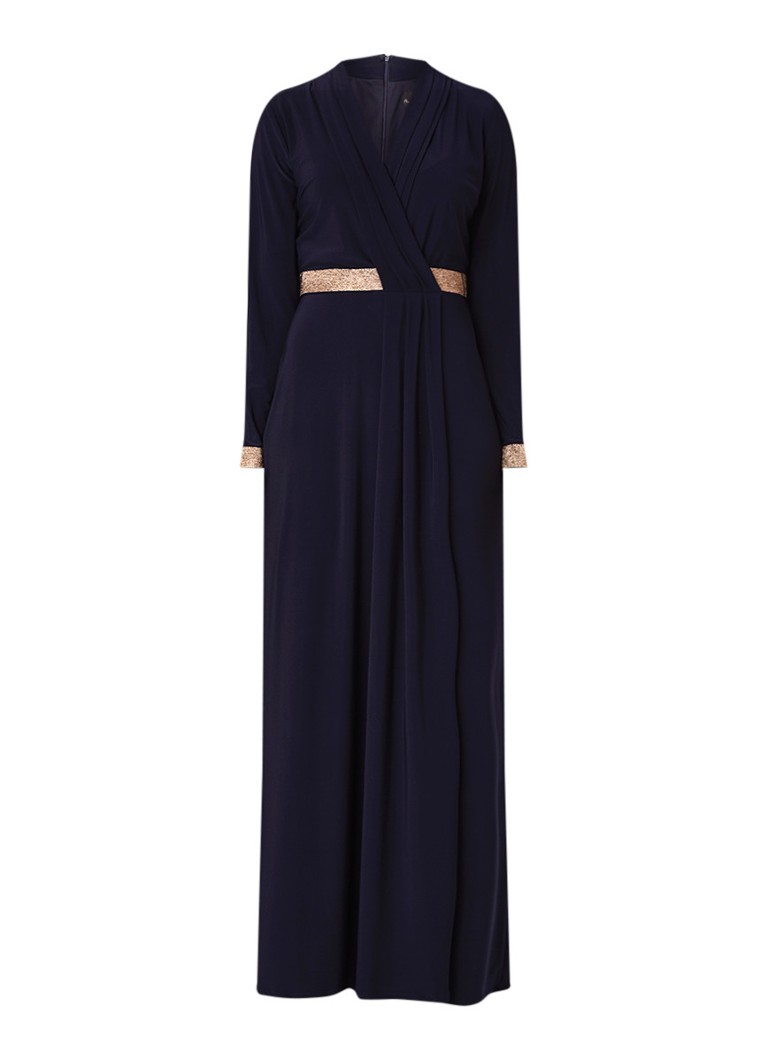 Phase Eight Julietta maxi-jurk van jersey met lurex donkerblauw