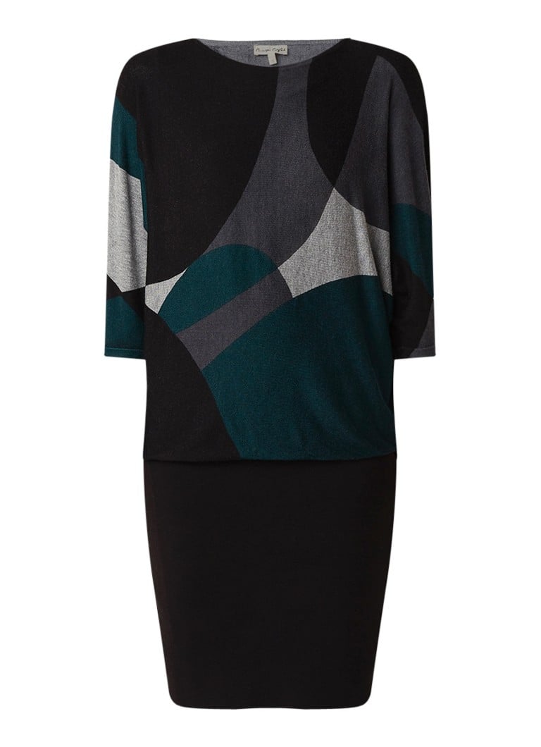 Phase Eight Becca trui-jurk met dessin en vleermuismouw groen