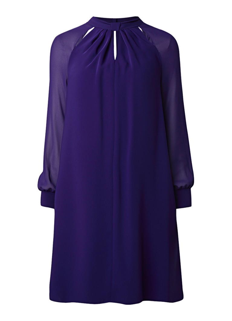 Phase Eight Carolina mini-jurk met semi-transparante mouwen paars