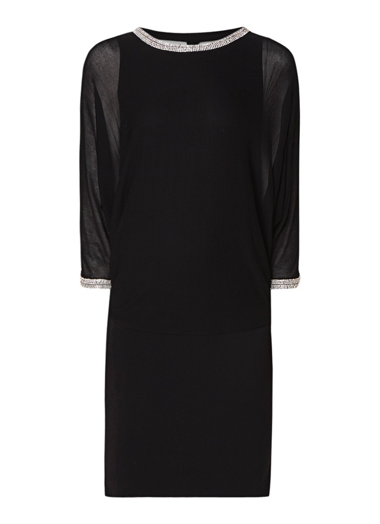 Phase Eight Becca semi-transparante mini-jurk met strass zwart