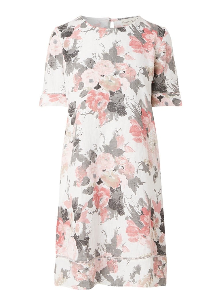 Phase Eight Shevy midi-jurk van linnen met bloemendessin roze