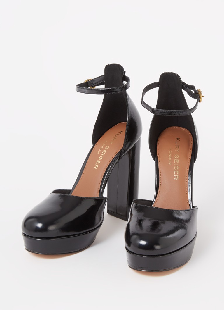 Kurt Geiger Shoreditch pump van lakleer met plateauzool