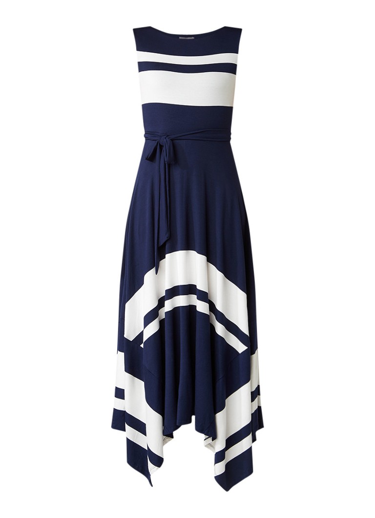 Phase Eight Winola maxi-jurk met streepdessin en ceintuur donkerblauw