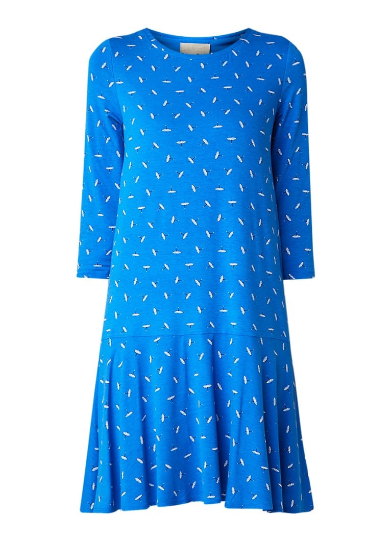 Phase Eight Umbrella loose fit jurk van jersey met dessin blauw
