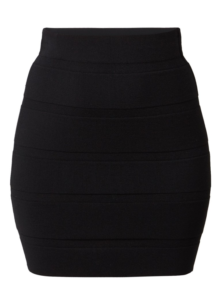 Zizzi Bodycon minirok met ingebreid streeppatroon blauw