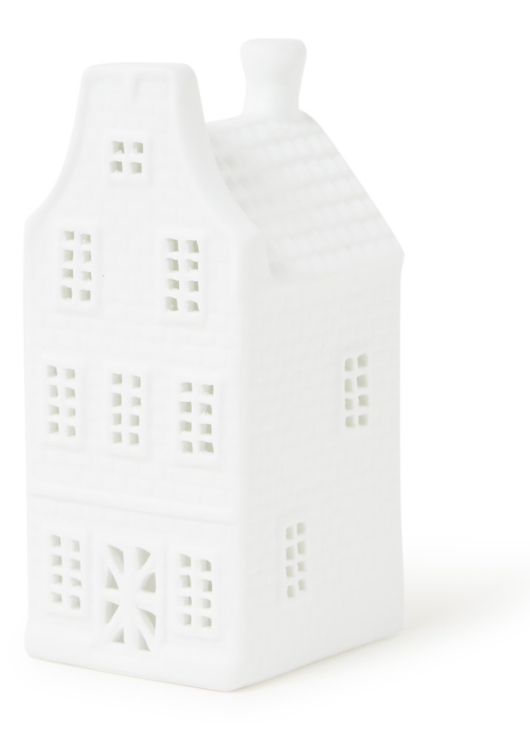 &Klevering - Canal house waxinelichthouder 13,5 cm - Wit