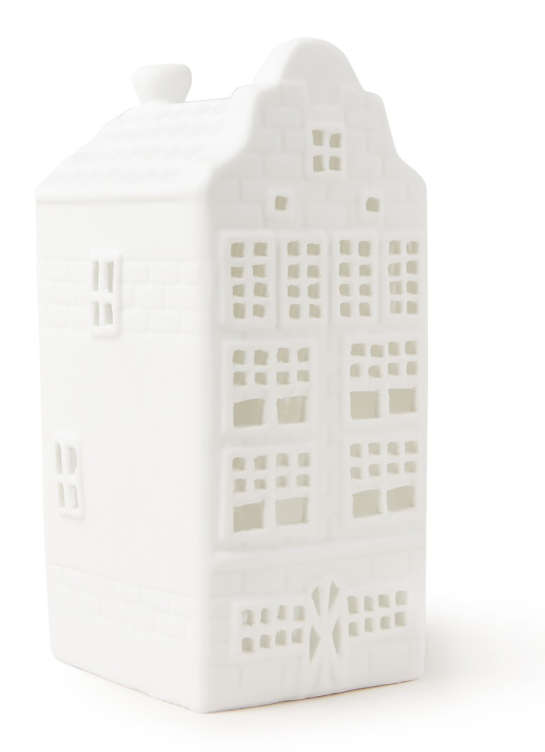 &Klevering - Canal house waxinelichthouder 13 cm - Wit