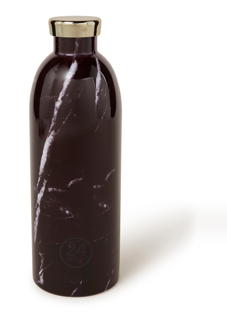 24Bottles - Black Marble Clima Bottle waterfles 850 ml - Zwart