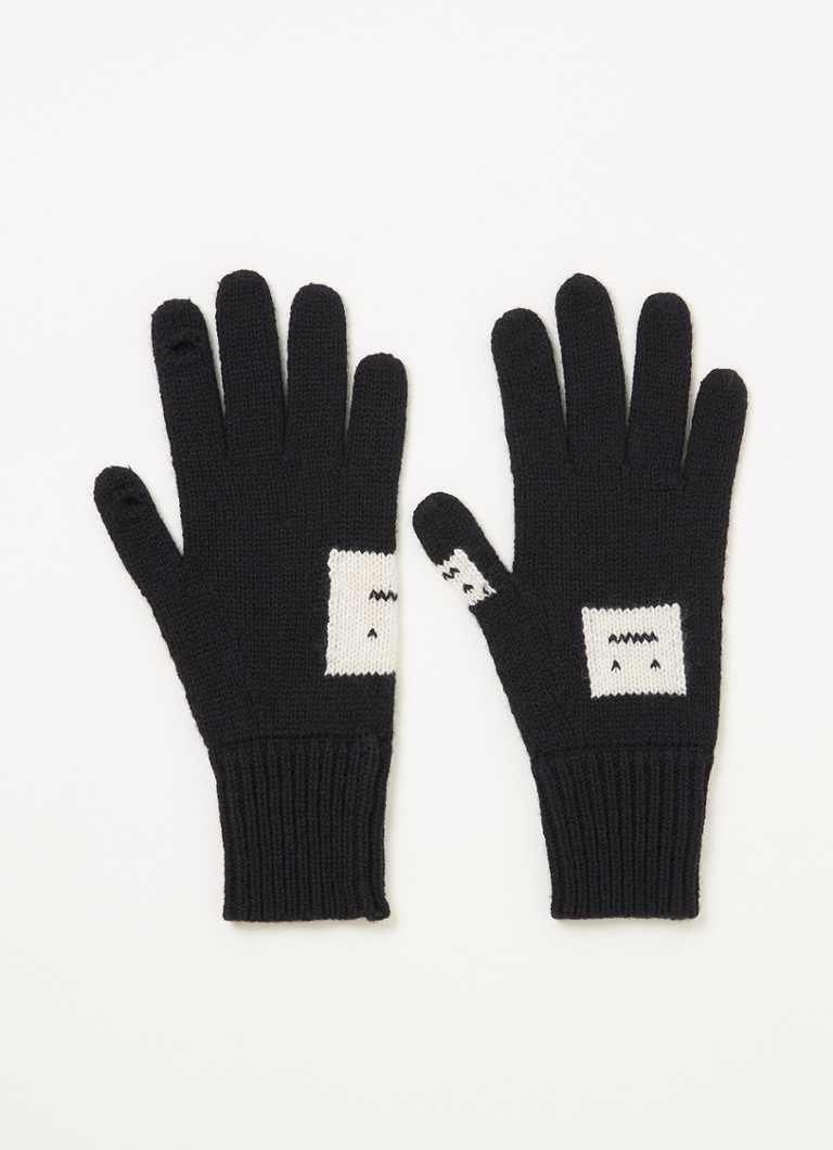 Acne Studios Keanu Pop Face handschoenen van wol • • Bijenkorf