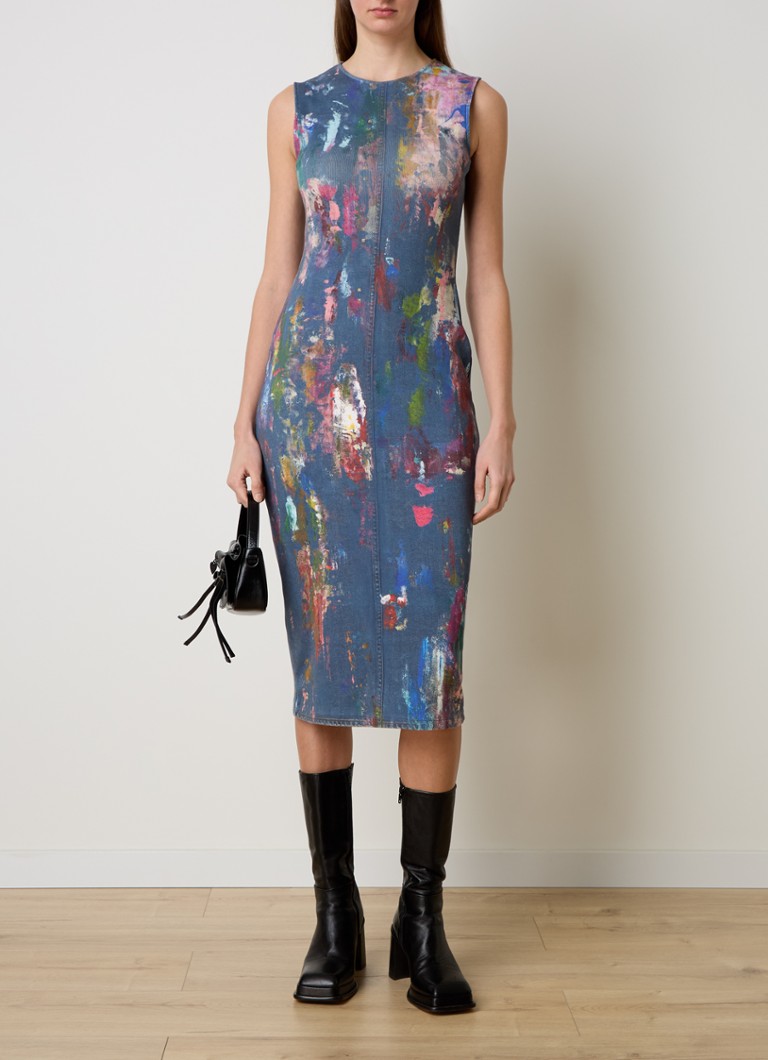 Acne Studios - Midi jurk met print - Indigo