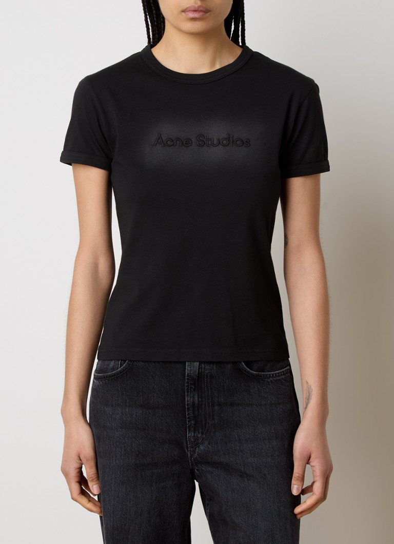 Acne Studios - T-shirt met logoborduring - Zwart
