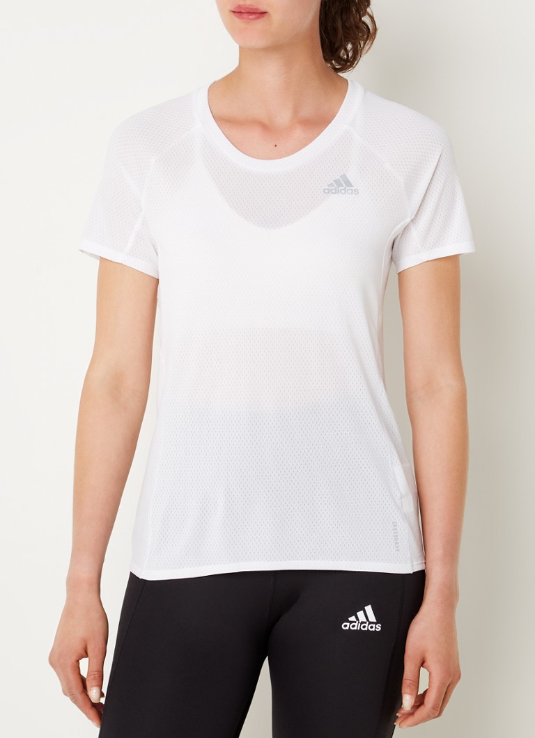adidas - Adi Runner Hardloop T-shirt met Aeroready en logo  - Wit