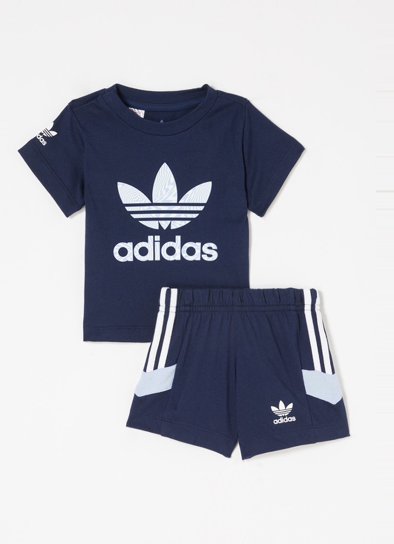 adidas Babyset met Tshirt en korte broek 2delig • Donkerblauw • de Bijenkorf