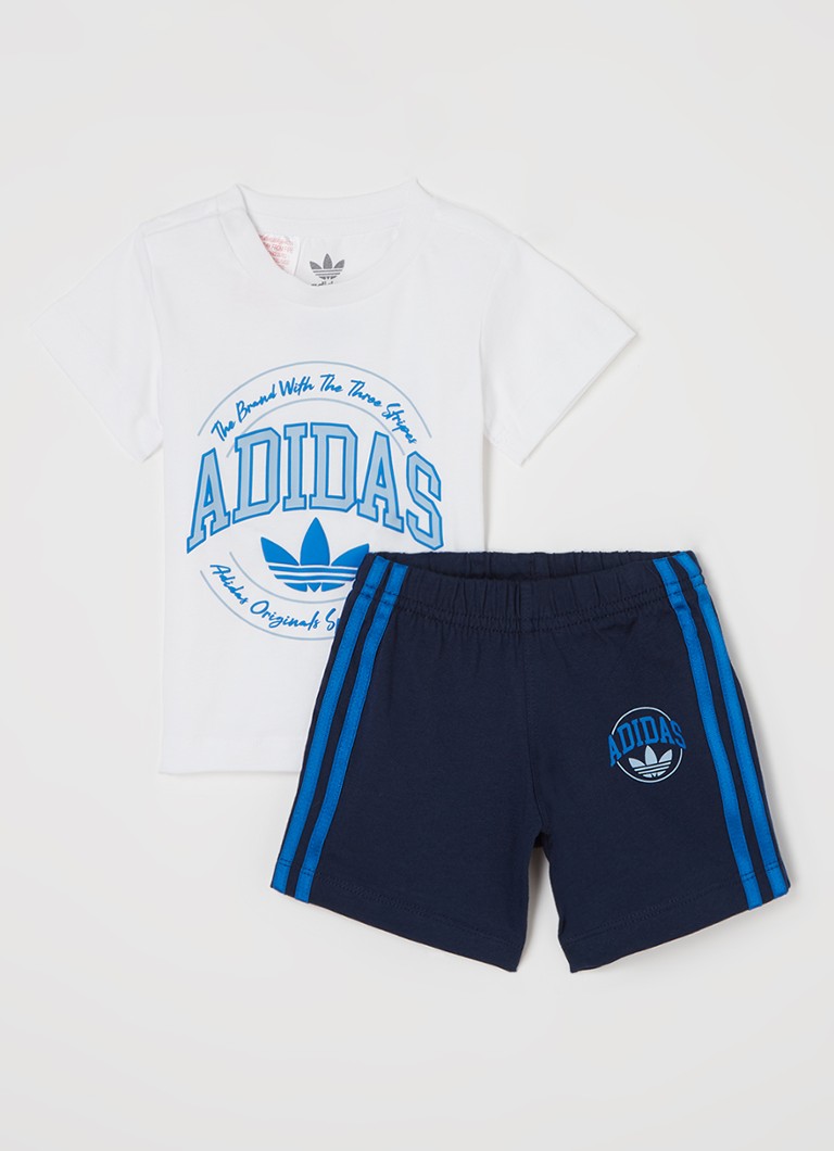 Adidas Babyset met Tshirt en korte broek 2delig • Wit • de Bijenkorf