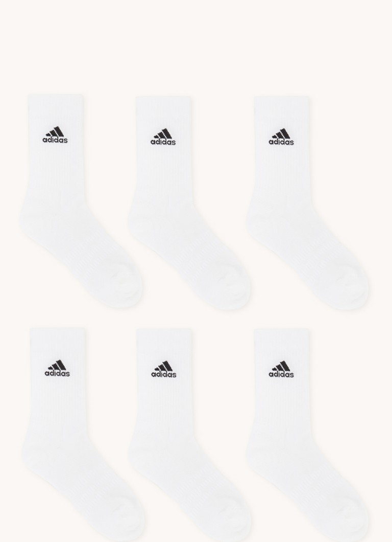 bedelaar Bacteriën Bliksem adidas Cush Crew sportsokken met logo in 6-pack • Wit • de Bijenkorf