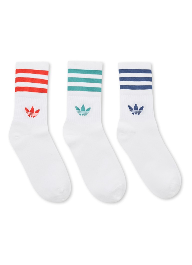 Mid sokken met logo in 3-pack • Wit • Bijenkorf