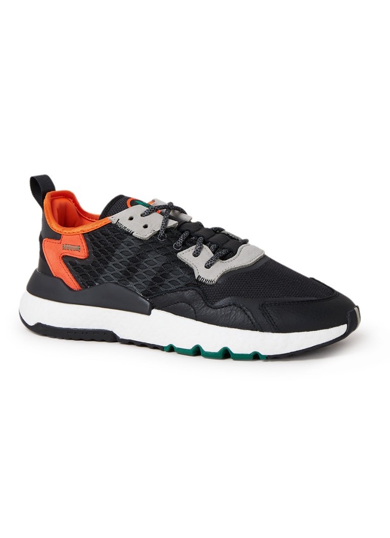 Adidas Nite Jogger Sneaker Met Leren Details Zwart De Bijenkorf