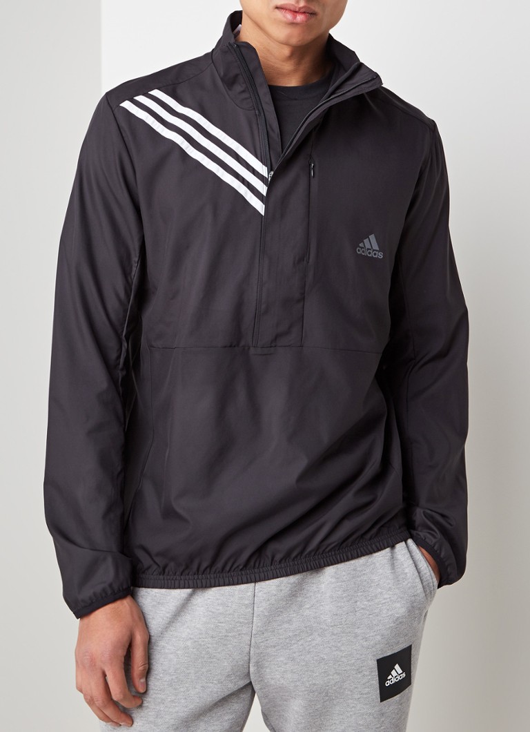 adidas Own The Run hardloop anorak met reflecterende logostrepen â¢ Zwart â¢ de Bijenkorf