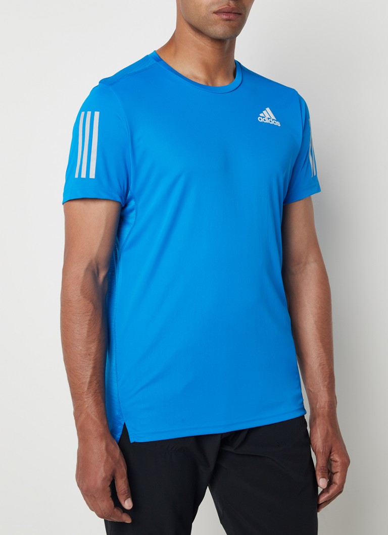 adidas - Own The Run trainings T-shirt met logoprint  - Blauw