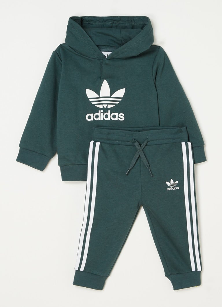 adidas - Set met hoodie en joggingbroek 2-delig - Donkergroen