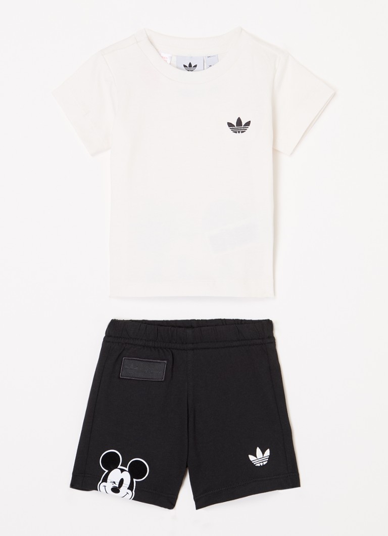 Adidas - Set van T-shirt en korte joggingbroek 2-delig - Wit