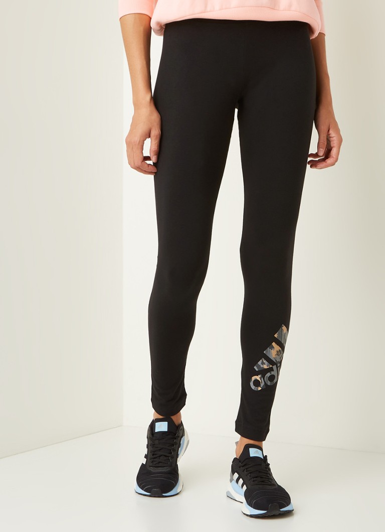 adidas Skinny fit legging met logoprint â¢ Zwart â¢ de Bijenkorf