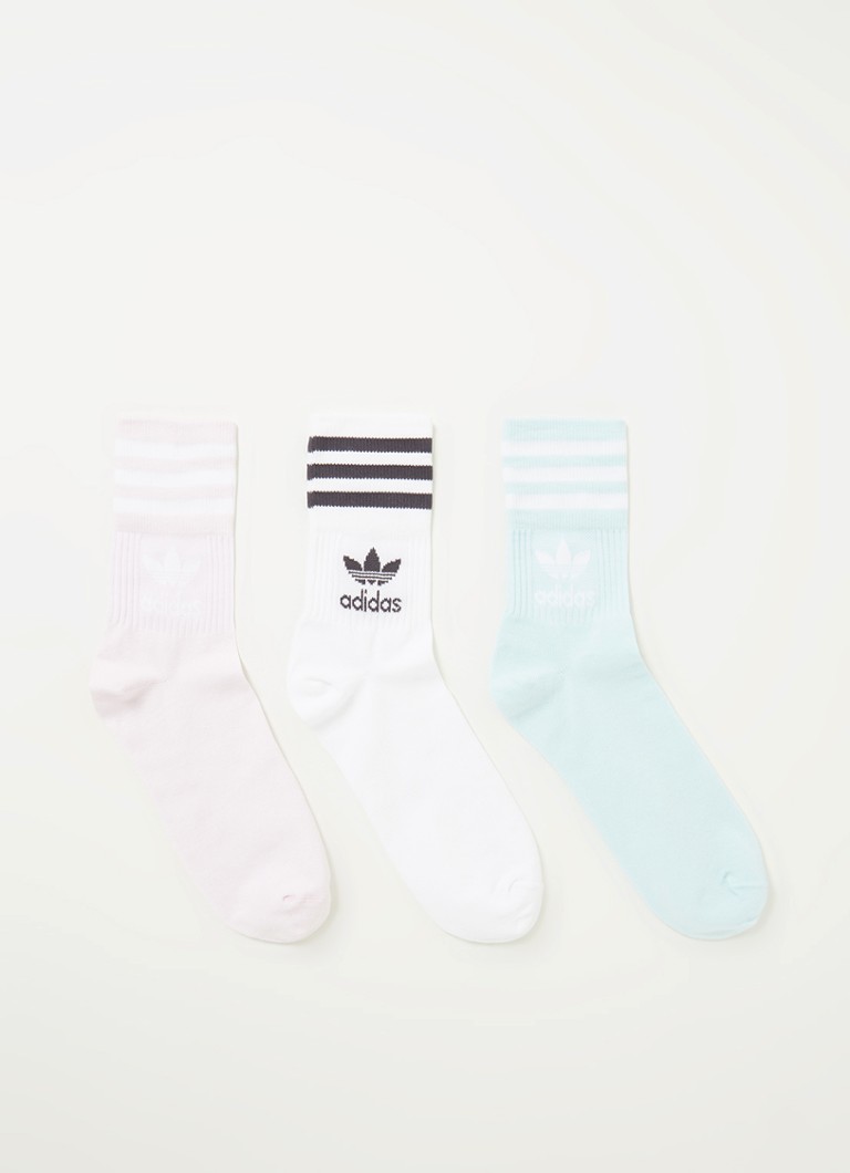 adidas - Solid Crew sokken met logo in 3-pack - Multicolor