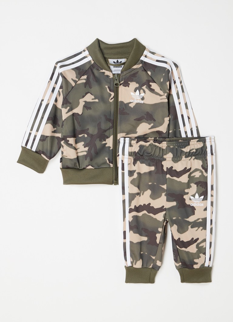 LOLANTA Enfants Ensemble de survêtement Camouflage, 2 pièces Garçon Pantalon Cargo Sweat à Manches Longues, Blanc, 110