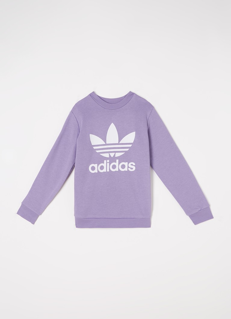 Adidas Sweater met logoprint • Lila • de Bijenkorf