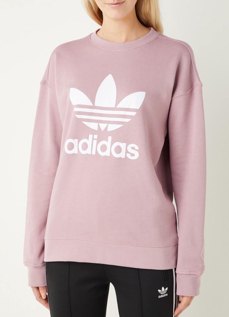 warm Depressie Nathaniel Ward adidas Sweater met logoprint • Oudroze • de Bijenkorf