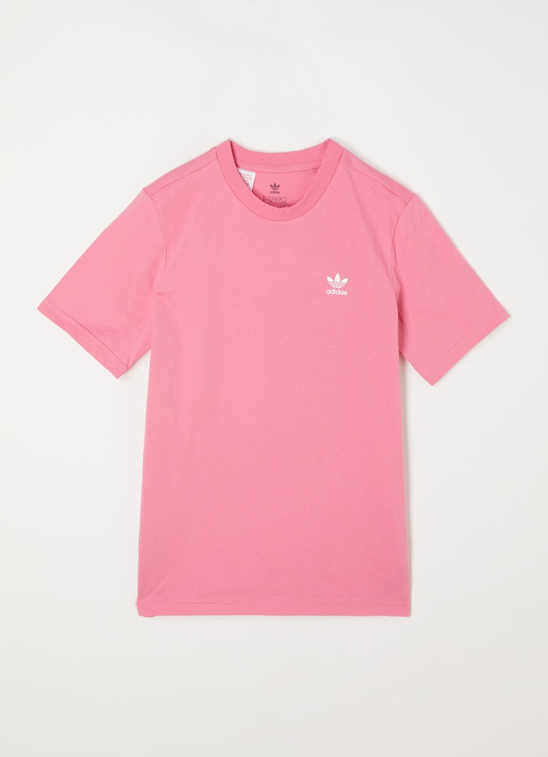 adidas - T-shirt met logoprint - Roze