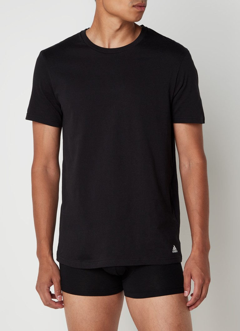 adidas - T-shirt met stretch in 3-pack - Zwart
