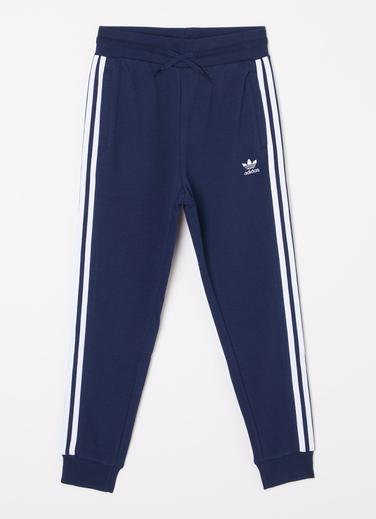 Adidas - Tapered fit joggingbroek met logoborduring - Donkerblauw