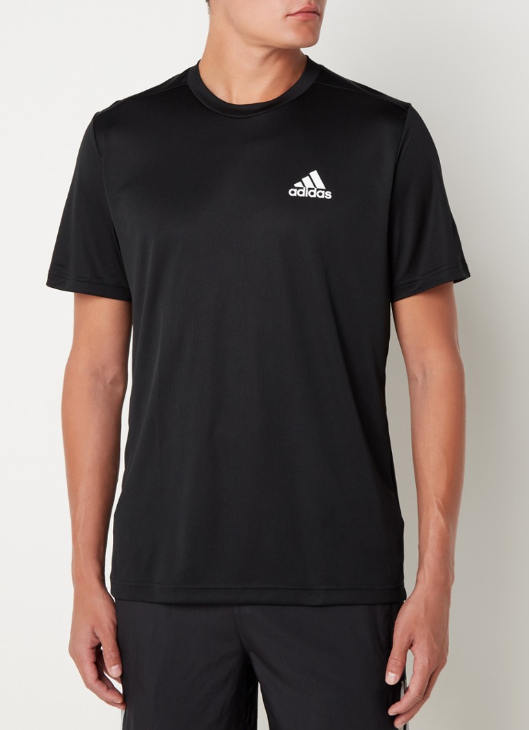 adidas - Trainings T-shirt met logo - Zwart