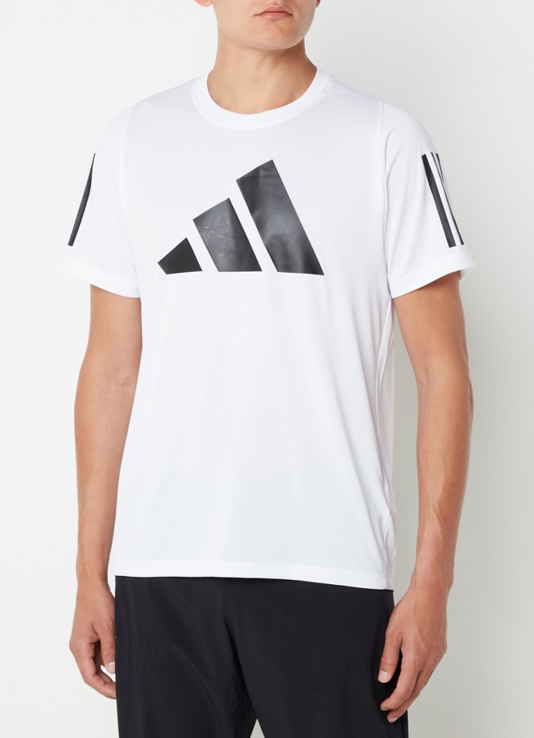 adidas - Trainings T-shirt met logoprint  - Wit