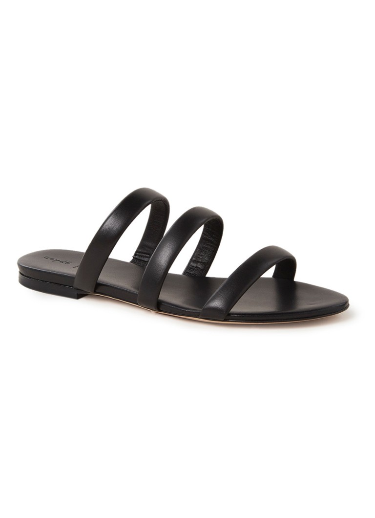aeyde chrissy leather slides